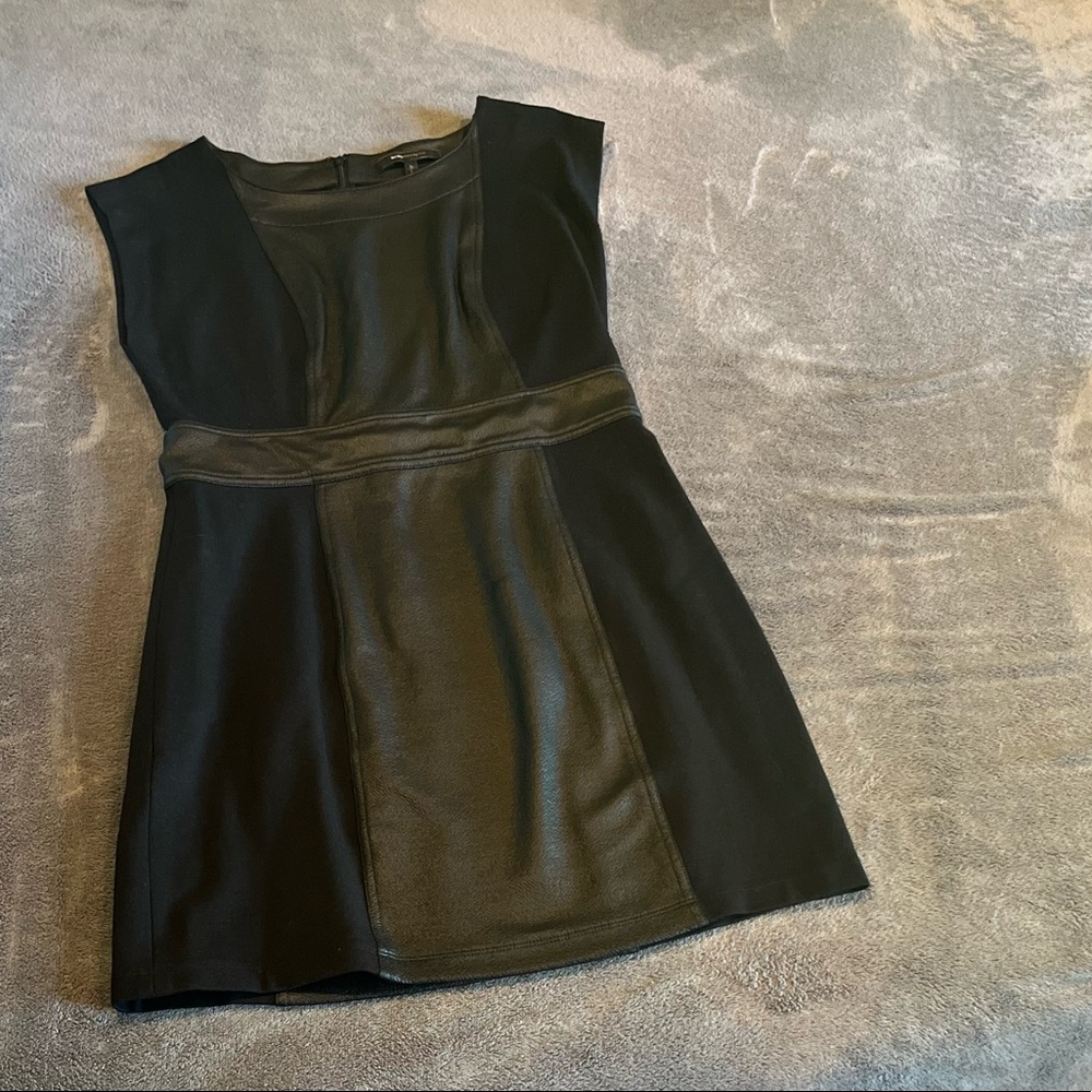 BCBGMaxAzria Black Sleeveless Dress With Faux Leather Detail, Size Medium - Picture 10 of 10